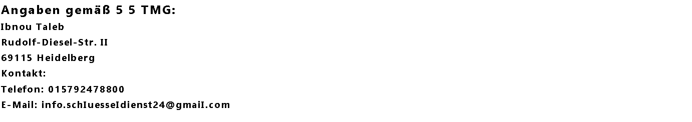 Impressum - Schlüsseldienst Iserlohn